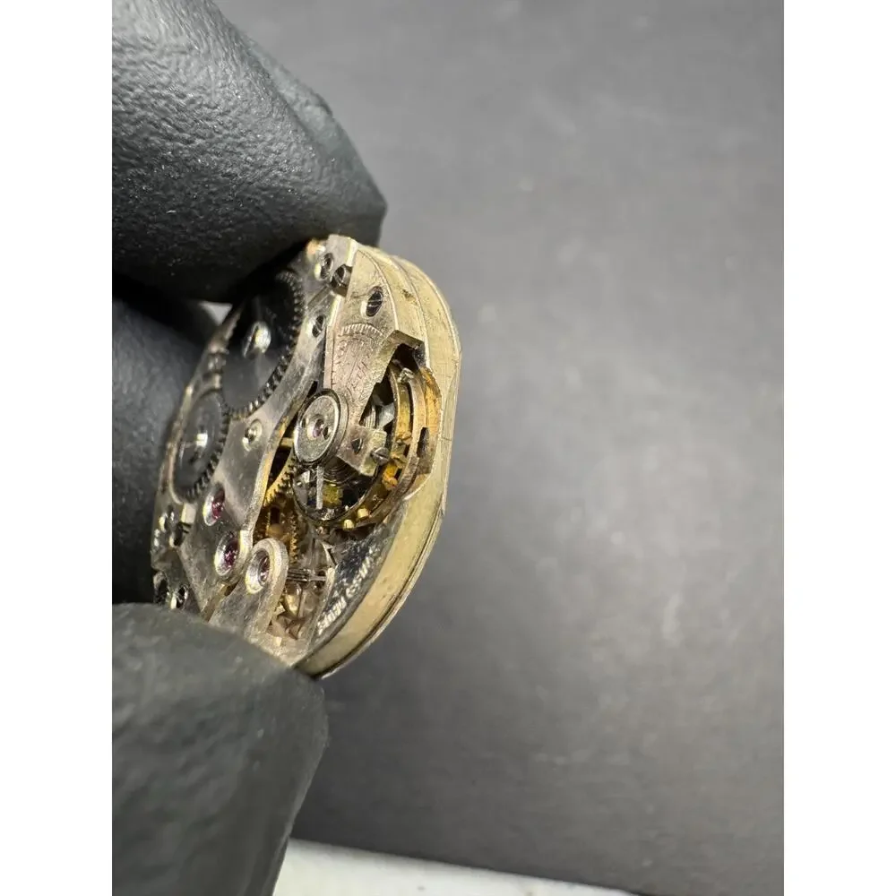 Vintage Alida Mechanical Pocket Watch Gold Tone Dial Movement 15 Jewels 13.4mm